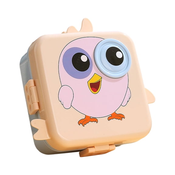 Chick Bento Box, Food & Snack Container for Adults, Dishwasher & Microwave Safe, Food-Grade Safe Material, Leakproof, for Office Work Traveling Beige