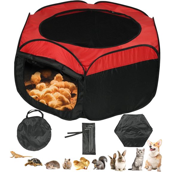 Chick Brooder Box for Baby Chicks,Brooder Box for Chick Starter Kit Pop-Up Brooder with Double Doors,Fits Up to 15 Chicks, Ducks, or Quail,Chicken Starter Kit Brooding Supplies for Backyard Poultry