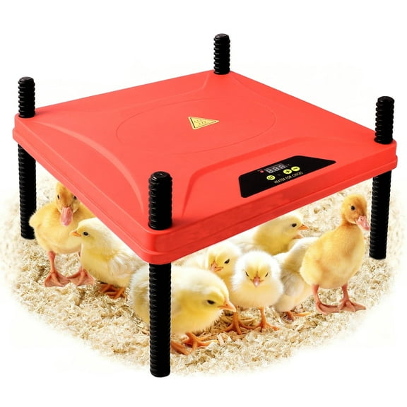 ZALALOVA 12" x 12" Chicken Coop Heater, Safe Chick Heating Plate for Brooders With Remote Control, Temperature Adjustable and Display - Up to 30 Chicks