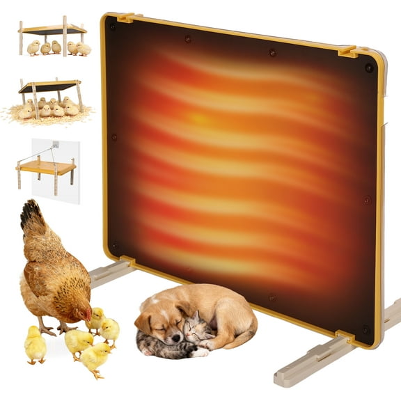 DOMIPET Chicken Coop Heater, 16" x 12" Warmer Brooder Heater for Baby Chicks Pets with Adjustable Height and Angle, Pet Heating Plate, Cat Puppy Dog House Heater