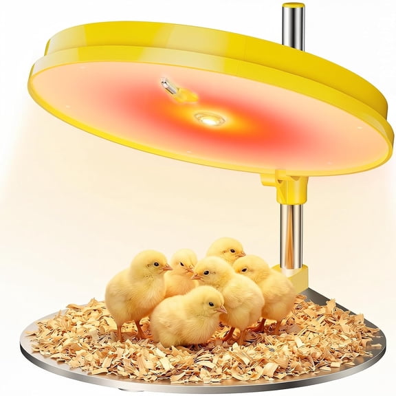 Chick Brooder Heating Plate with LED Light, 45W Adjustable Temperature Brooder Plate for 15-20 Baby Chicks, Digital Display Heating Plate for Chicks