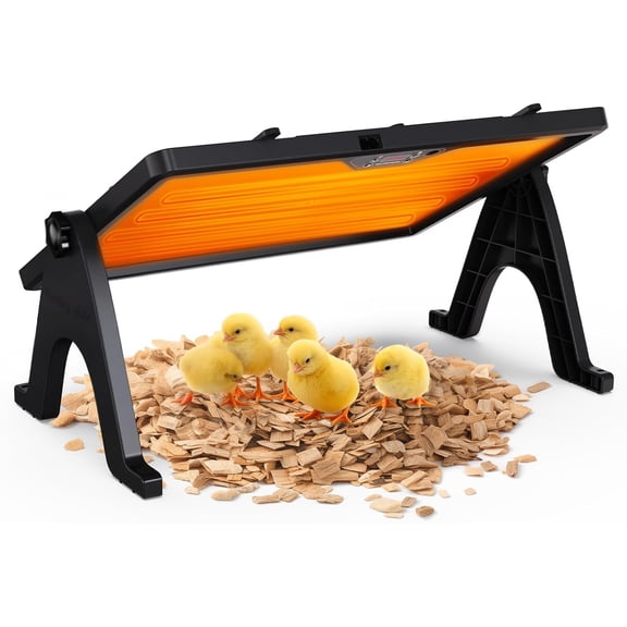 Chick Brooder Plate, 12"x16.5" Adjustable Double-Sided Heating Plate with LED Light & Remote Control, Brooder Heater for Baby Chicks, Ducklings & Birds, Safe Low-Energy Chick Heating Plate 86F-167F