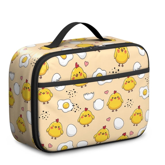 Yellow Shop Front Chick and Egg Yellow Pattern Insulated Lunch Bag, Toddler Picnic Cooler ...