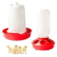 thumbnail image 1 of WLGJL Plastic Chick Feeder and Waterer Kit,0.3Gal Feeder and 0.4Gal Waterer with 3 Adjustable Heights for Baby Chicken Duck Brooder,2PCS, 1 of 7