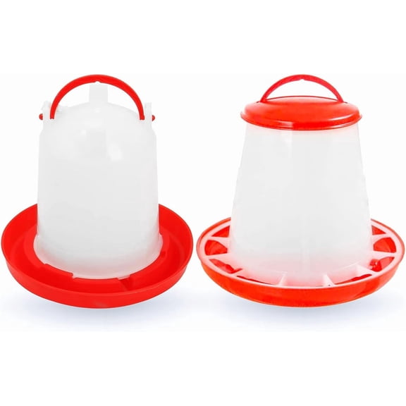 Chick Feeder and Waterer Kit Hanging Poultry Feeder & Drinker,1.5 L Waterer and 1Kg Feeder Set chicken water feeder Kit for Farm,Chicken,Coop