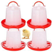 Chick Feeders and Waterers Set, 2 Pcs 1.5 L Poultry Drinkers & 2 Pcs 3.3 lbs Feeders, Hanging Plastic Poultry Containers for Chickens, Turkeys, Ducks and More