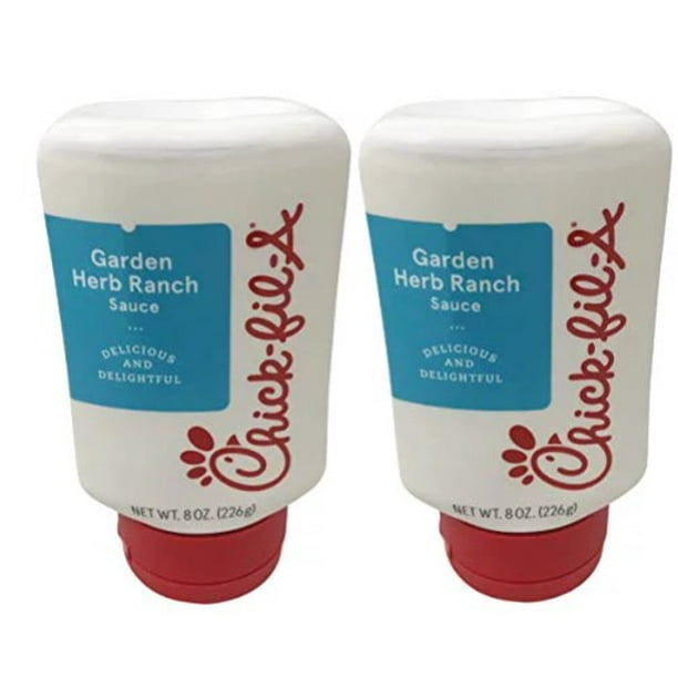 ChickFilA Garden herb ranch Sauce 8 Oz. Squeeze Bottle pack of 2