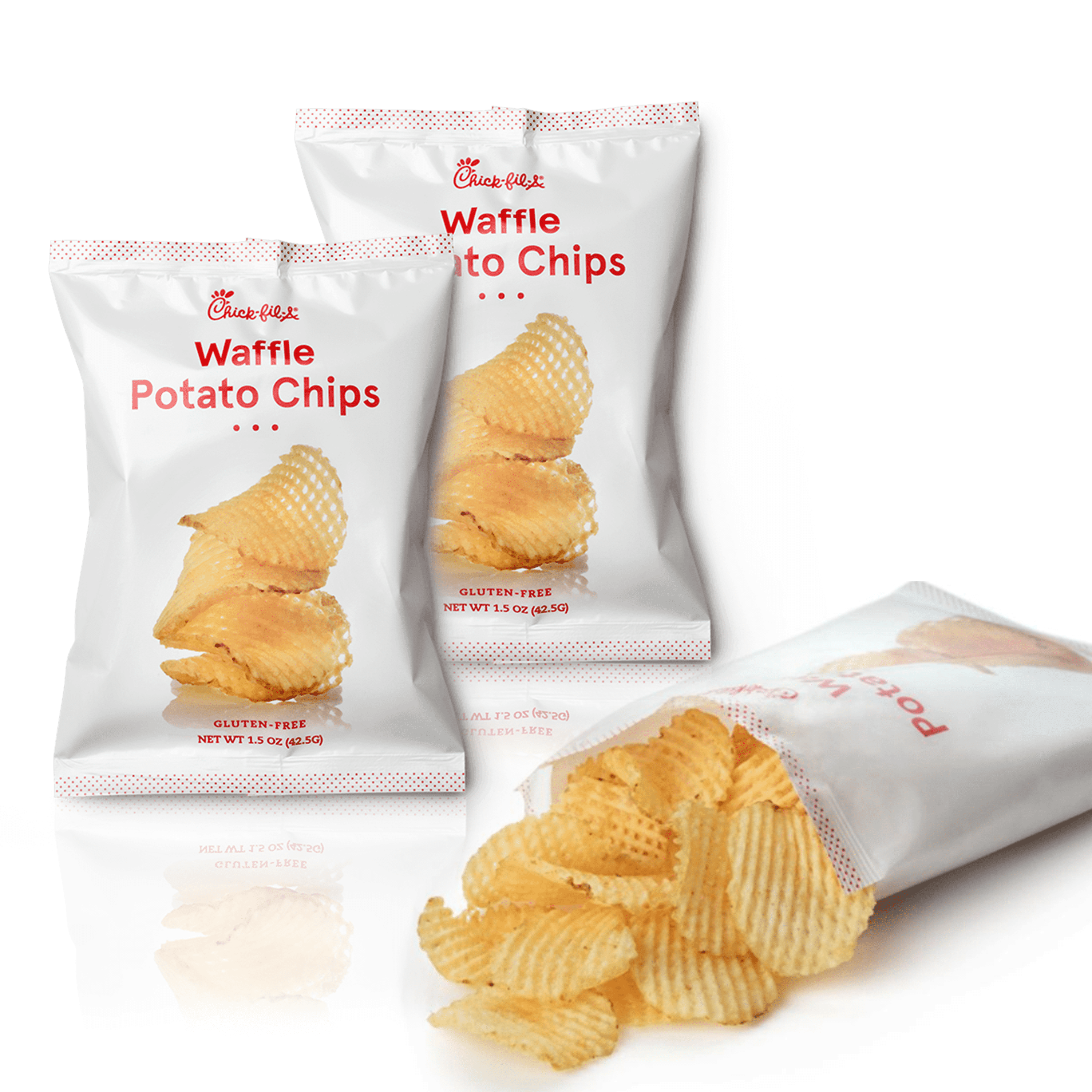 Chick-fil-A Waffle Potato Chips, 3-Pack, 1.5oz Each, Gluten-Free, Crunchy Snacks