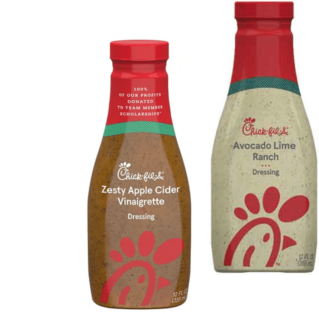 ChickFilA Zesty Apple Cider Vinaigrette & Avocado Lime Ranch Dressing, Variety 2Pack 12 oz