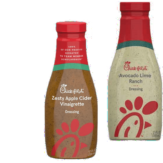 ChickFilA Zesty Apple Cider Vinaigrette & Avocado Lime Ranch Dressing