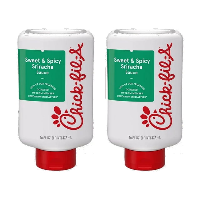 Chick-Fil-a Sweet & Spicy Sriracha Sauce, 2-Pack 16 oz. Squeeze Bottles ...