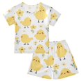 thumbnail image 1 of Chick Flowers Pattern Summer Pajama Set Soft Cotton Short Sleeve Sleepwear 2PCS Pajama Sets Breathable Lounge Set Size 12Y, 1 of 7