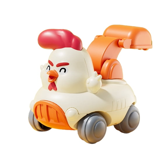 Chick Inertia Engineering Vehicle, Small Car Movable Toy Car Excavator Inertia Car for Kids Ages 3+