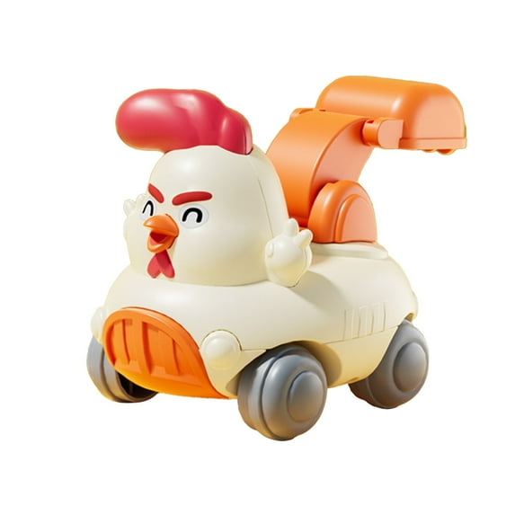 Chick Inertia Engineering Vehicle, Small Car Movable Toy Car Excavator Inertia Car for Kids Ages 3+