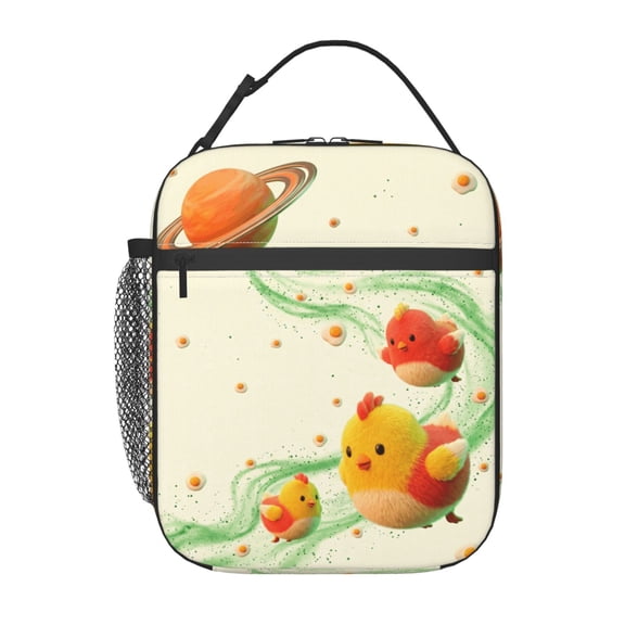 Chick Lunch Box Insulated Thermal Leakproof Cute Chick Reusable Meal Prep Tote With Buckle Handle Side Pocket For Office Workplace Travel Picnic