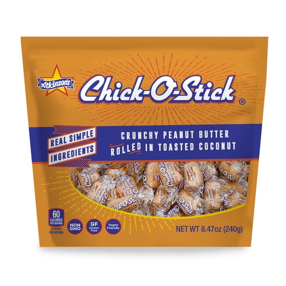 Chick-O-Stick, Gluten Free, Crunchy Peanut Butter Rolled in Toasted Coconut Hard Candy, 8.47oz