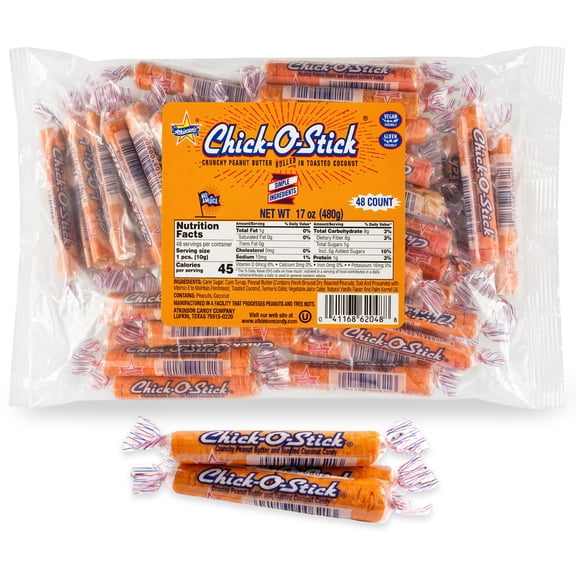 Chick O Stick Peanut Butter Coconut Candy 48 count 0.36oz Bag