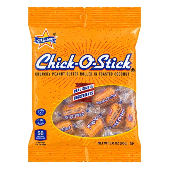Chick-O-Stick Peanut Butter and Toasted Coconut Bite Size Candy, 3 oz Regular Peg Bag, Gluten Free