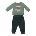 thumbnail image 1 of Chick Pea Baby Baby Boy Infant and Newborn Jogger Set Long Sleeve with Pants 2 PC Set Velour Velvety Green 0-3M, 1 of 2