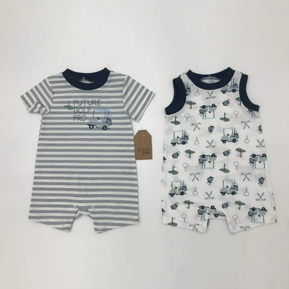 Chick Pea Baby Boy 2 Pk Rompers, Sizes Newborn-9 Months