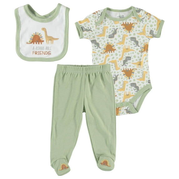 Chick Pea Baby Boy 3 PC Footed Pant Set, Sizes Newborn-9 Months