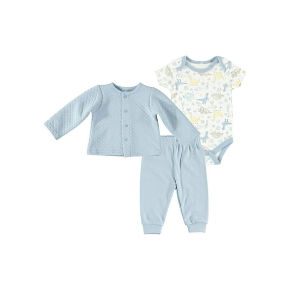 Chick Pea Baby Boy 3 PC Quilted Cardigan Set, Sizes Newborn-9 Months