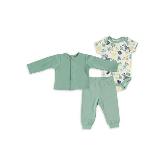 Chick Pea Baby Boy 3 PC Quilted Cardigan Set, Sizes Newborn-9 Months