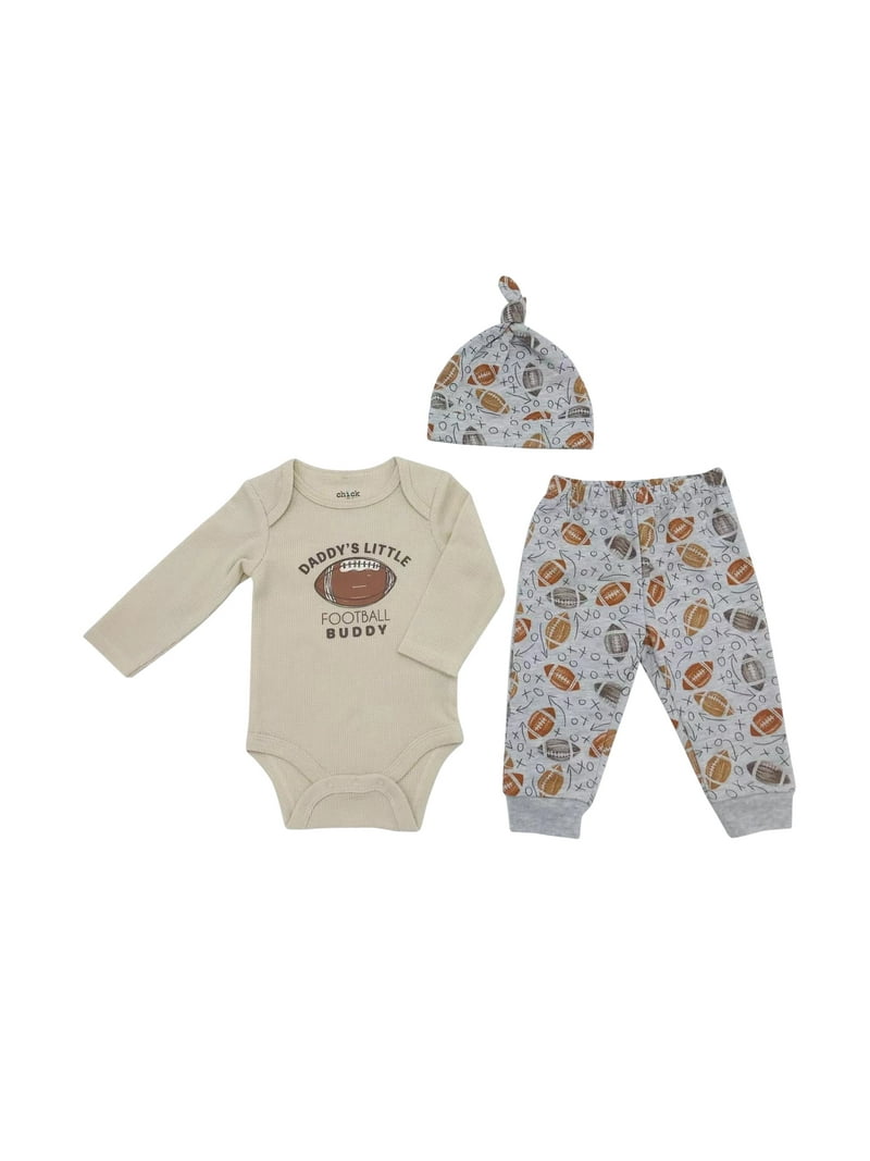 Chick Pea Baby Boy Pc Fall Football Jogger Outfit Set, Sizes