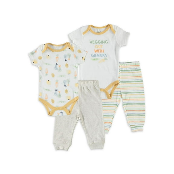 Chick Pea Baby Boy 4 PC Jogger Set, Sizes Newborn-9 Months