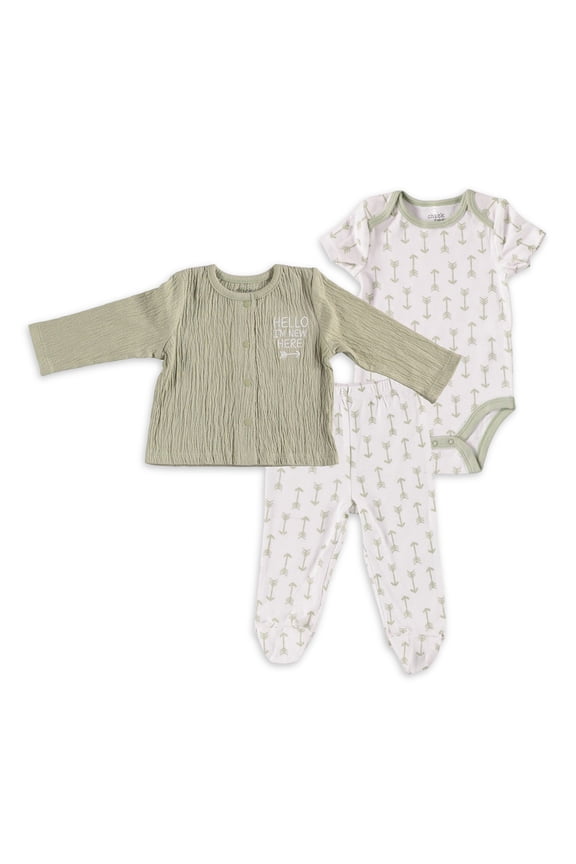 Boy Baby Girl Gender Neutral Unisex 3 PC Cardigan Set, Sizes Newborn-9 Months