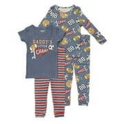 Chick Pea Baby Boy & Toddler Boy 4 Pc Mixed Pajama Set, 2 Tops 2 Long Bottoms, Sizes 12 Months-4T