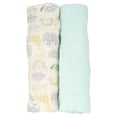 thumbnail image 1 of Chick Pea Baby Elephant Solid Print Multicolor Soft Muslim Fabric Baby Blankets (2 Count), 1 of 6