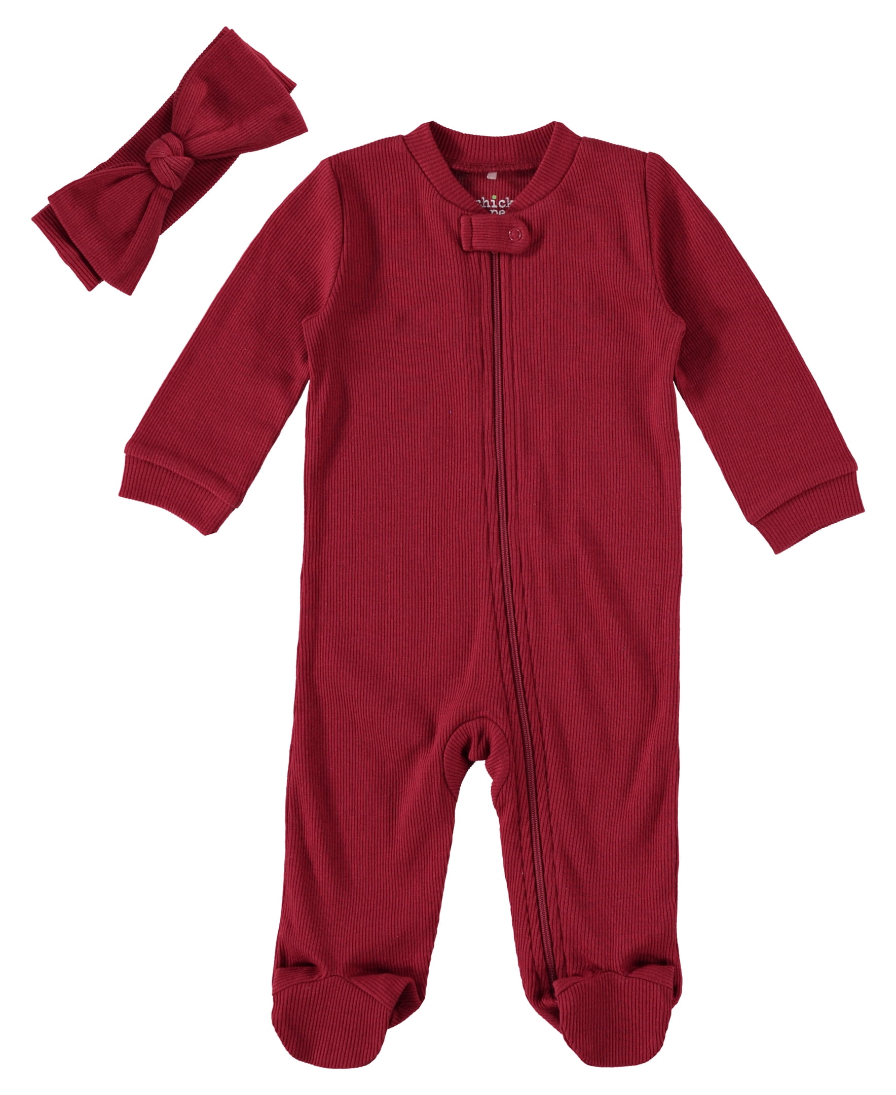 Chick Pea Baby Girl 2 PC Footed Coverall (NB9M)