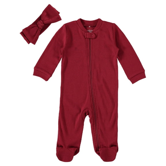 Chick Pea Baby Girl 2 PC Footed Coverall (NB-9M)