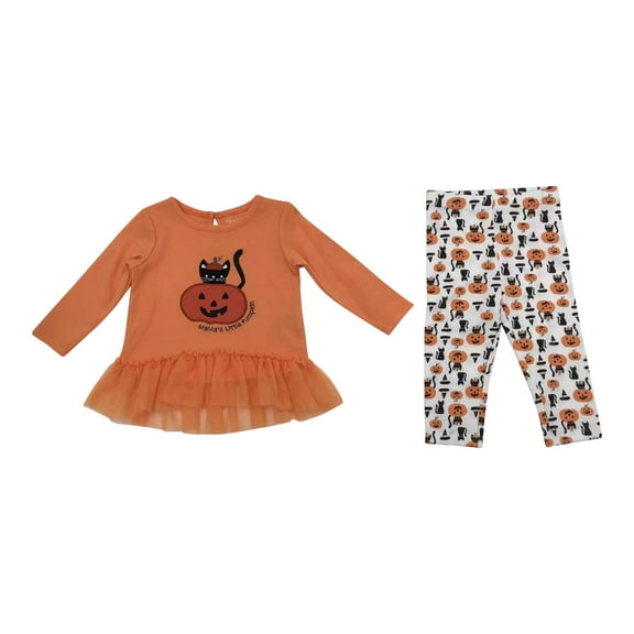 Chick Pea Baby Girl 2 Pc Fall Halloween Harvest Legging Outfit Set, Sizes 12 Months-24 Months