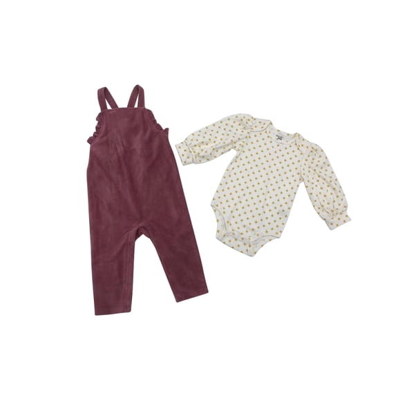 Chick Pea Baby Girl 2 Pc Overall Outift Set, Sizes 12 Months-24 Months