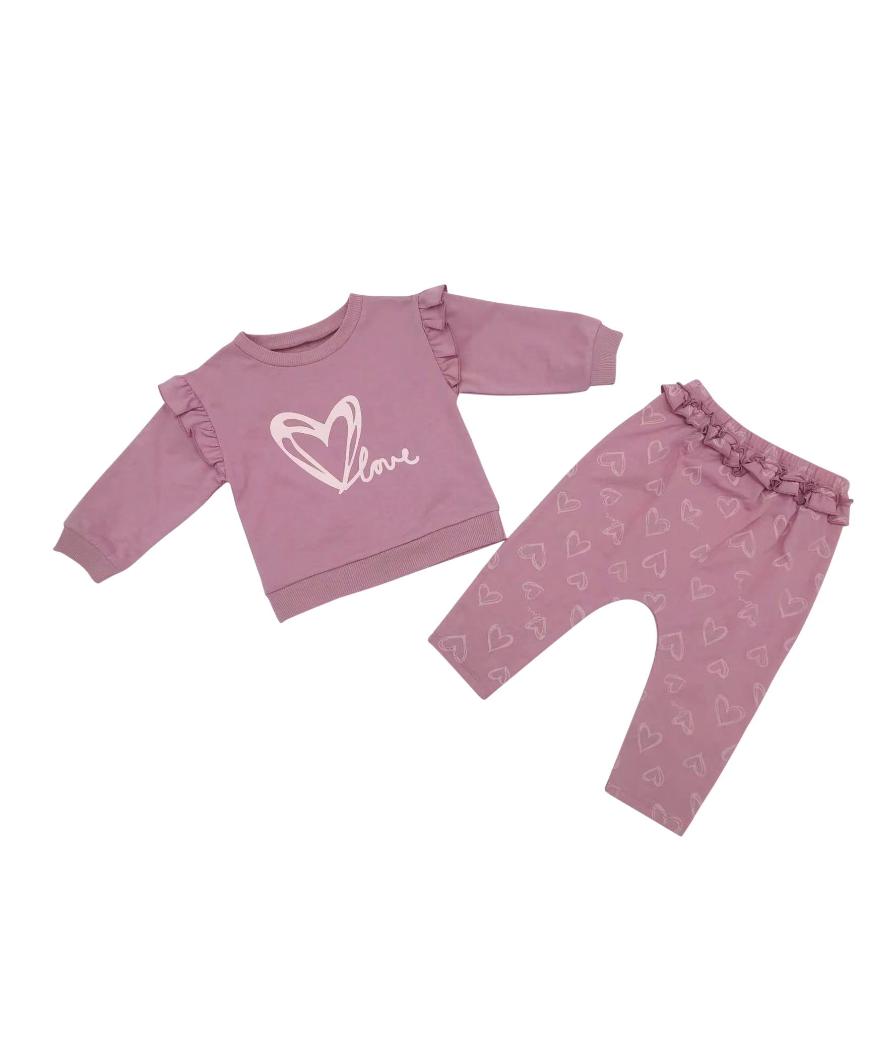 Chick Pea Baby Girl 2 Pc Sweatshirt & Pant Outfit Set, Sizes Newborn-24 Months
