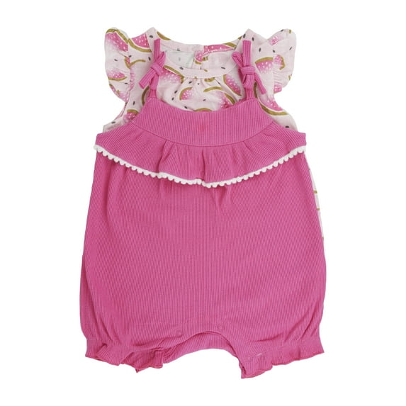 Chick Pea Baby Girl Clothes Gift Set Pink with Watermelon Pattern Summer Romper for Newborn Girls 0-3 Months