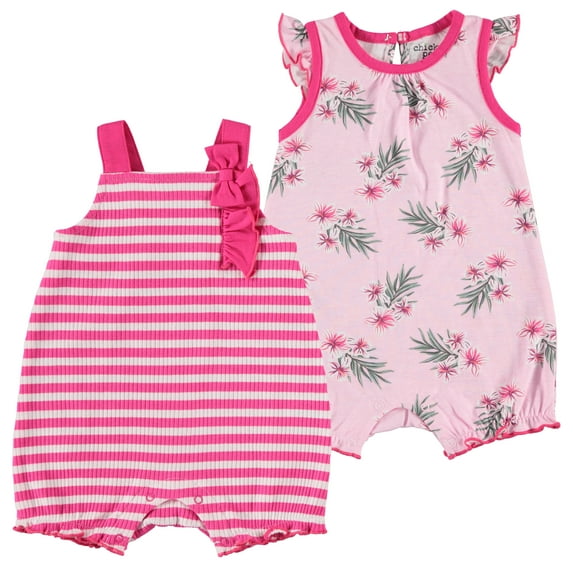 Chick Pea Baby Girl 2 Pk Rompers, Sizes Newborn-9 Months