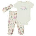 thumbnail image 1 of Chick Pea Baby Girl 3 PC Footed Pant Set, Sizes Newborn-9 Months, 1 of 2