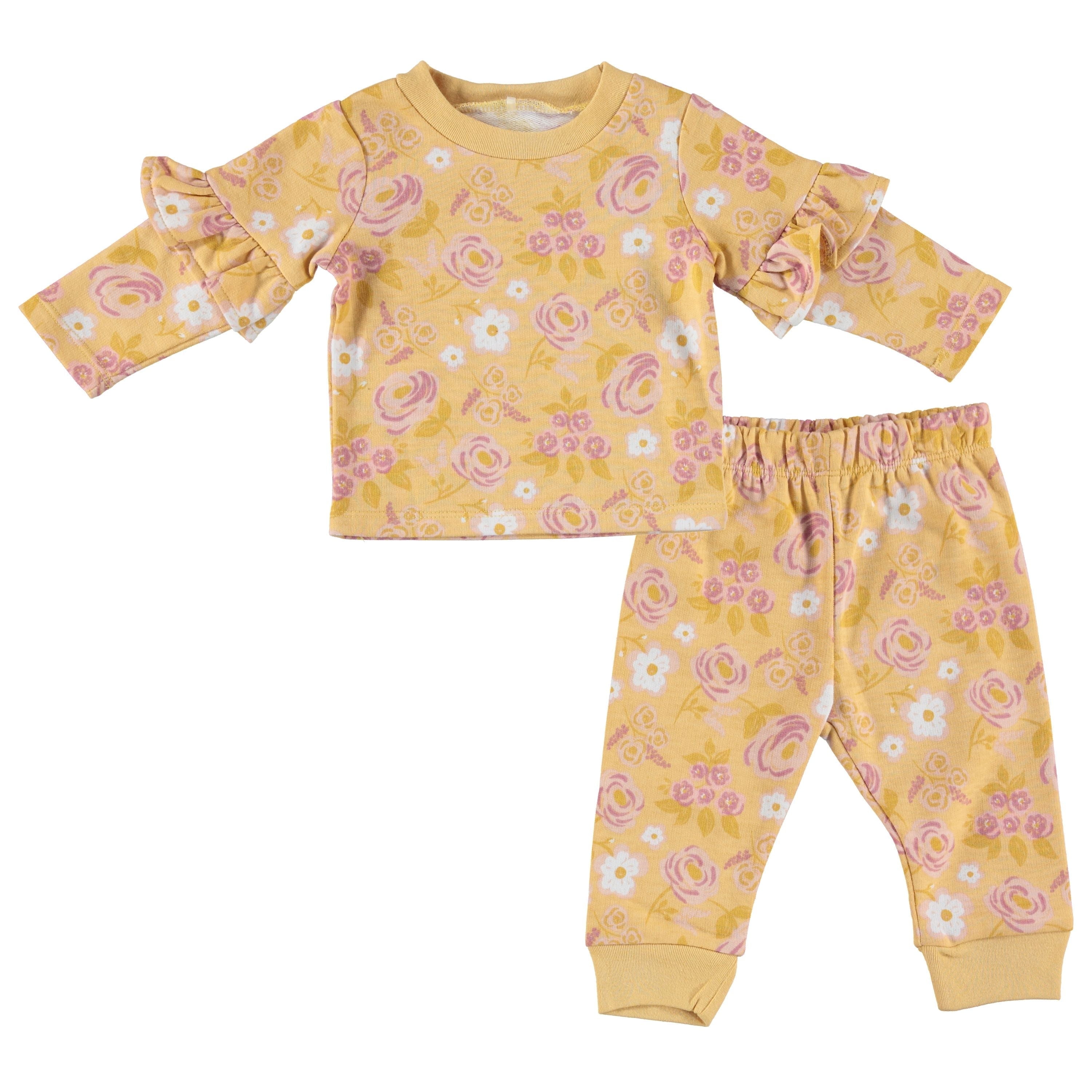 Chick Pea Baby Girl 3 PC French Terry Jogger Set, Sizes Newborn-24 Months