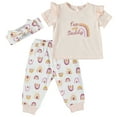 thumbnail image 1 of Chick Pea Baby Girl 3 PC French Terry Jogger Set, Sizes Newborn-24 Months, 1 of 2