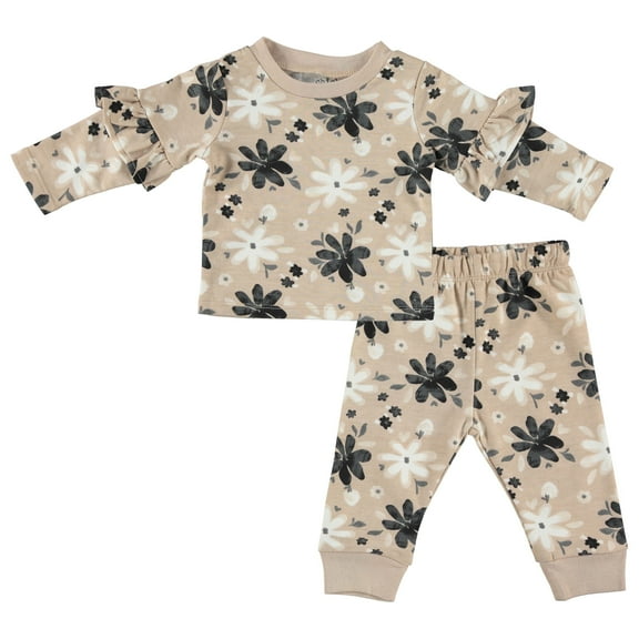 Chick Pea Baby Girl 3 PC French Terry Jogger Set, Sizes Newborn-24 Months