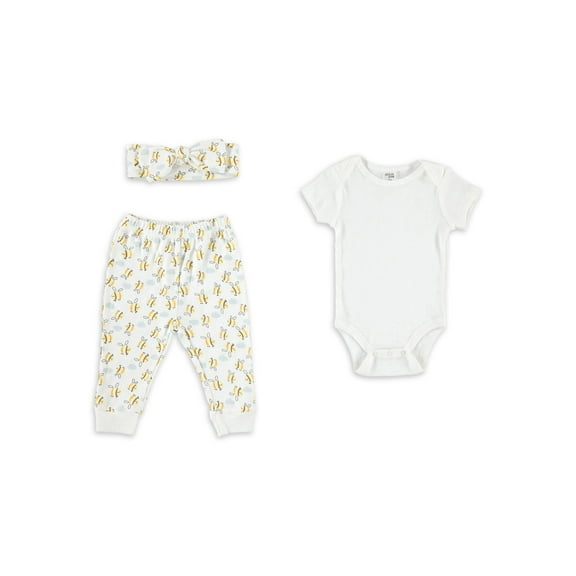 Chick Pea Baby Girl 3 PC Jogger Set, Sizes Newborn-9 Months