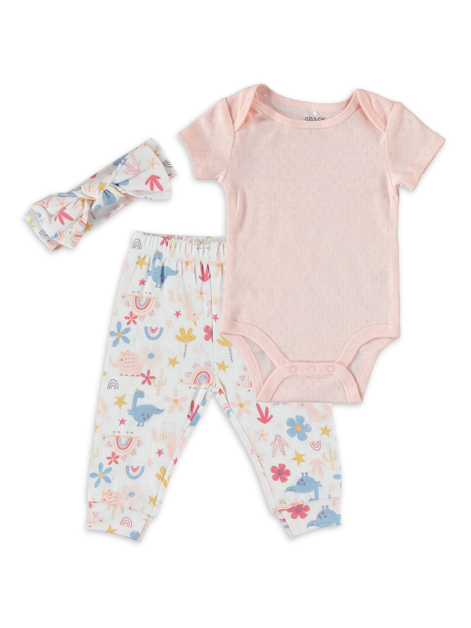 Chick Pea Baby Girl 3 PC Jogger Set, Sizes Newborn-9 Months