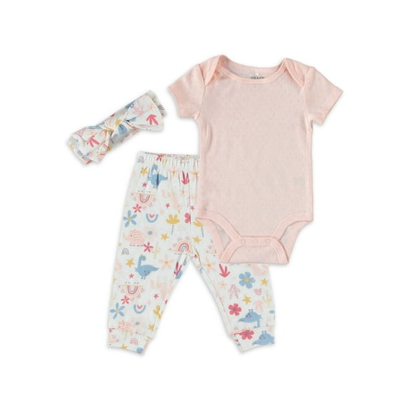 Chick Pea Baby Girl 3 PC Jogger Set, Sizes Newborn-9 Months