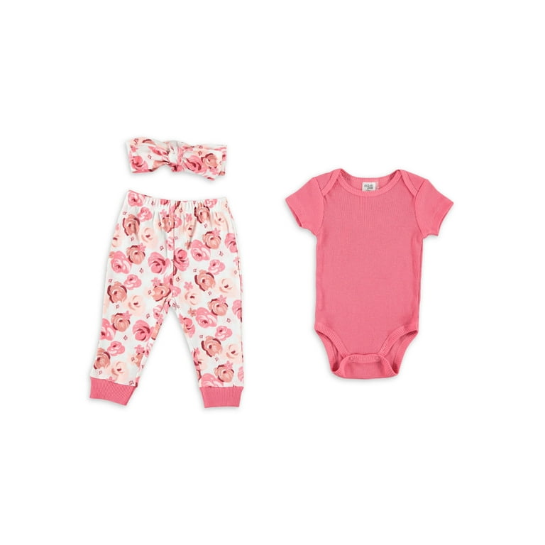 Chick Pea Baby Girl 3 PC Jogger Set Sizes Newborn 9 Months