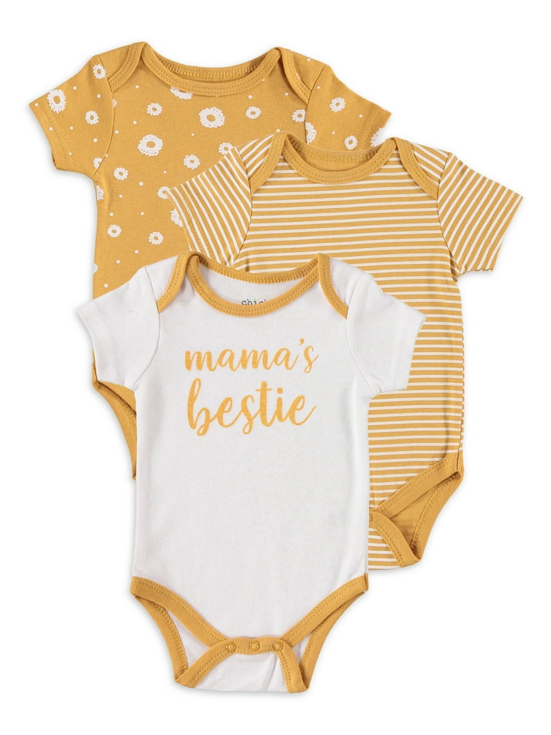 Chick Pea Baby Girl Bodysuits 3-Pack, Months