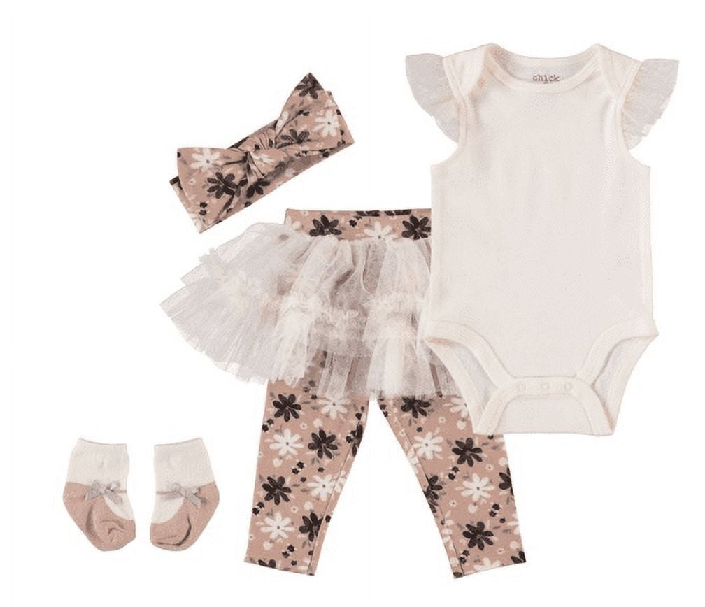 Chick Pea Baby Girl & Toddler Girl 4 PC Tutu Legging Set, Sizes 2T-4T