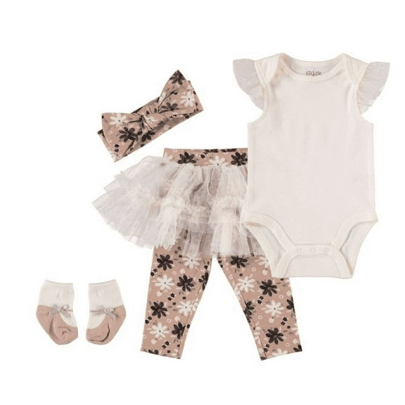 Chick Pea Baby Girl & Toddler Girl 4 PC Tutu Legging Set, Sizes 2T-4T